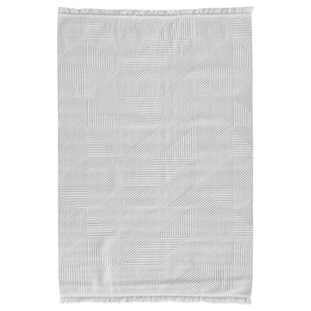 Delhi Geometric White Rug