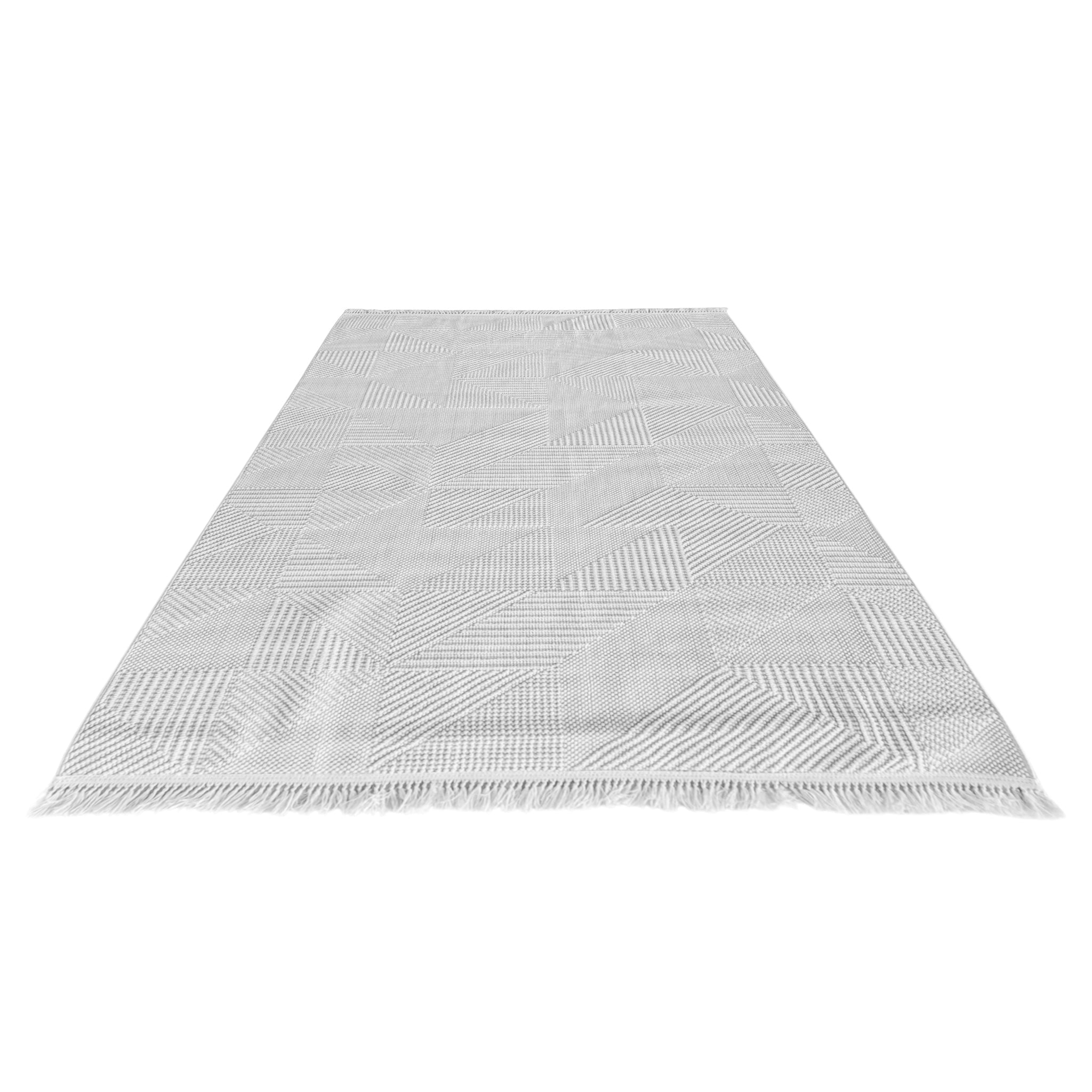 Delhi Geometric White Rug