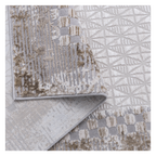 Folded Geometric Beige Rug and its cotton backing