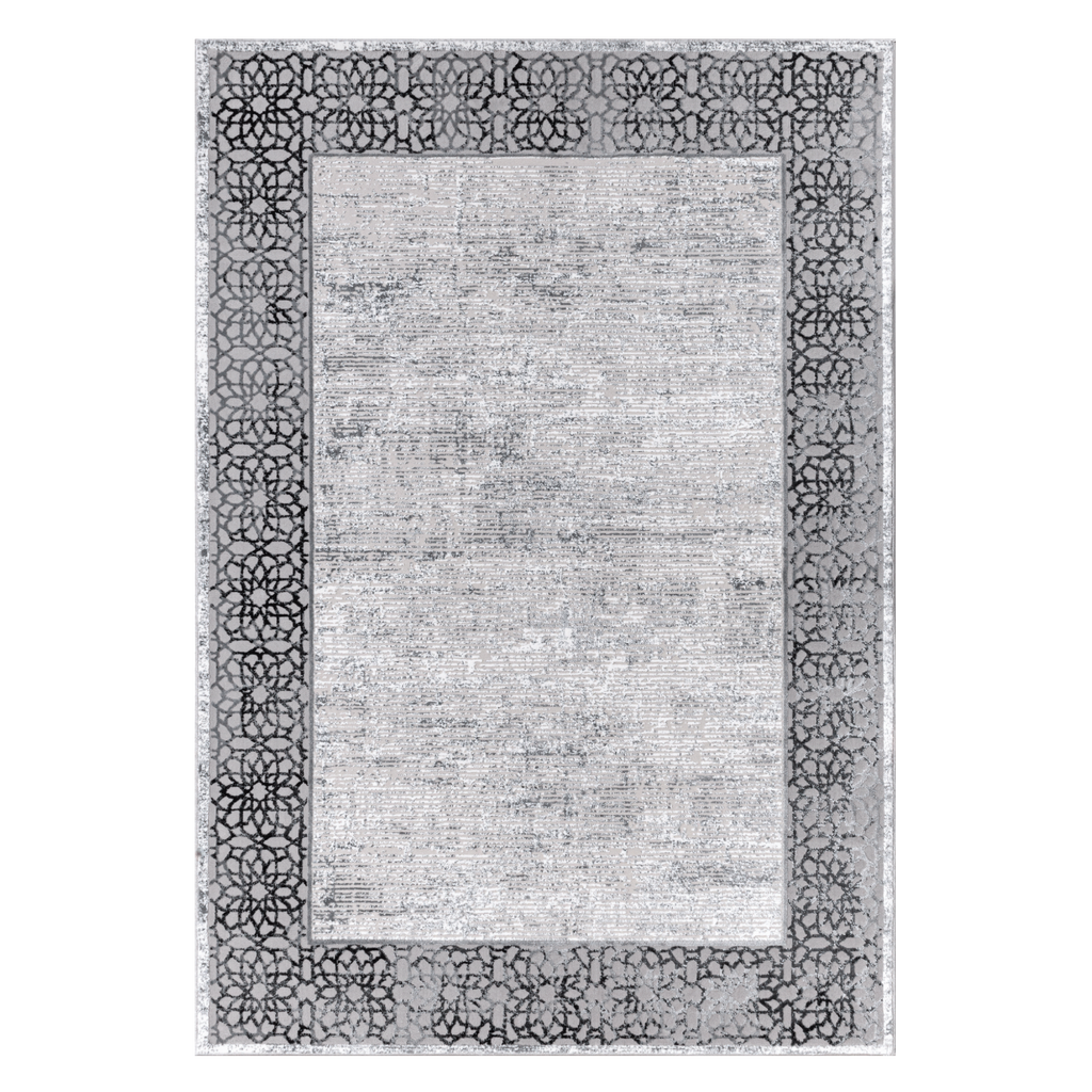 Rectangle Grey Mandala Area Rug