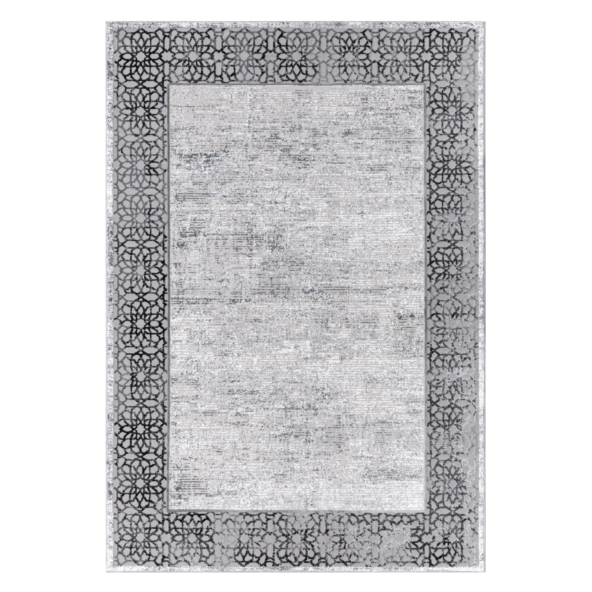 Rectangle Grey Mandala Area Rug