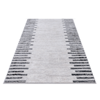 Grey Striped Rug with distressed anthracite stripes