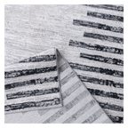 Folded Grey Striped Rug and the cotton backing