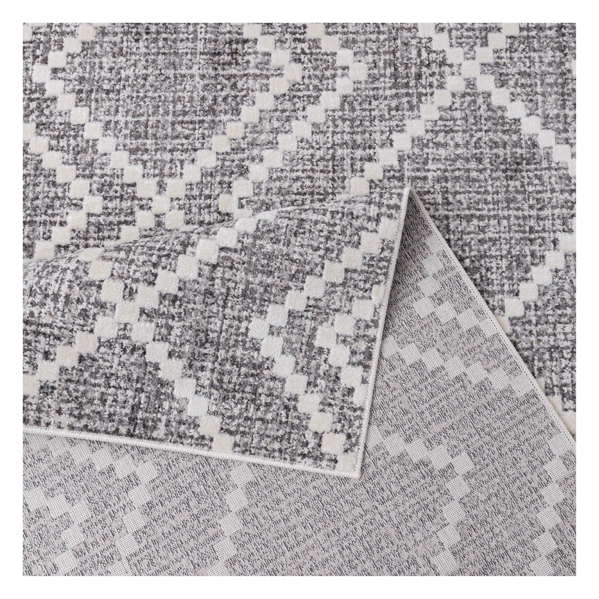 Folded dark beige Smyrna Zigzag Rug